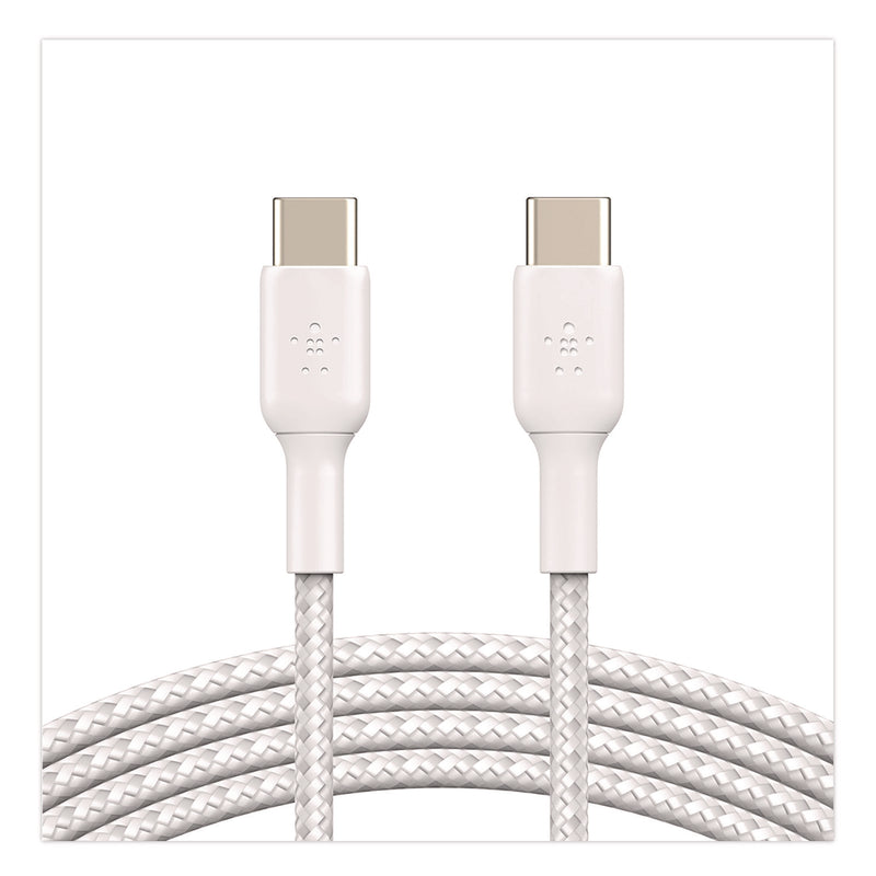 Belkin® BOOST CHARGE Braided USB-C to USB-C Cable, 3.3 ft, White (BLKCAB004BT1MWH) Each