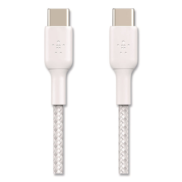Belkin® BOOST CHARGE Braided USB-C to USB-C Cable, 3.3 ft, White (BLKCAB004BT1MWH) Each