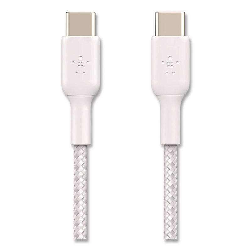Belkin® BOOST CHARGE Braided USB-C to USB-C Cable, 3.3 ft, White (BLKCAB004BT1MWH) Each