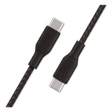 Belkin® BOOST CHARGE Braided USB-C to USB-C Cable, 100 W Power Delivery, 6.6 ft, Black (BLKCAB014BT2MBK) Each