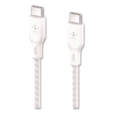 Belkin® BOOST CHARGE Braided USB-C to USB-C Cable, 100 W Power Delivery, 6.6 ft, White, 2/Pack (BLKCAB014BT2MWH) Each