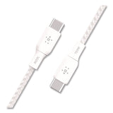 Belkin® BOOST CHARGE Braided USB-C to USB-C Cable, 100 W Power Delivery, 6.6 ft, White, 2/Pack (BLKCAB014BT2MWH) Each