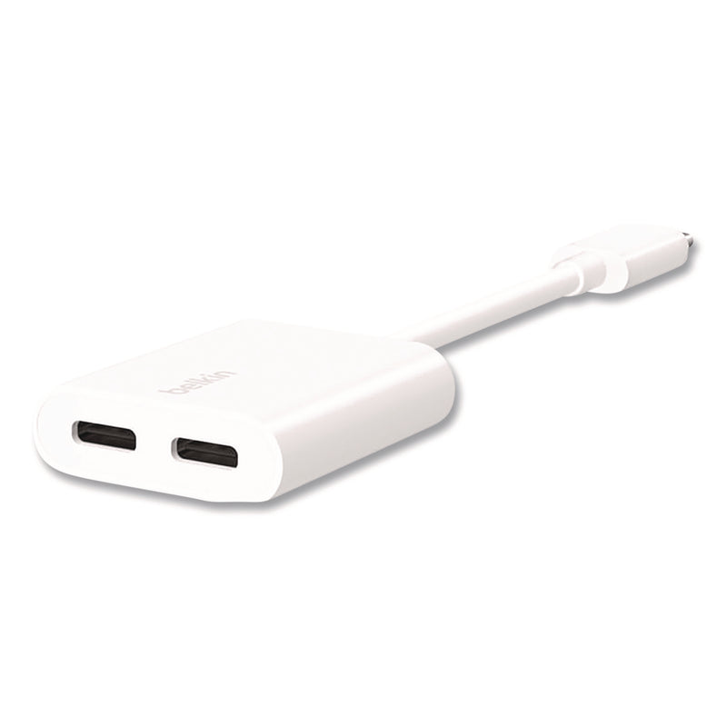 Belkin® RockStar USB-C Audio + Charge Adapter, White (BLKF7U081BTWH) Each