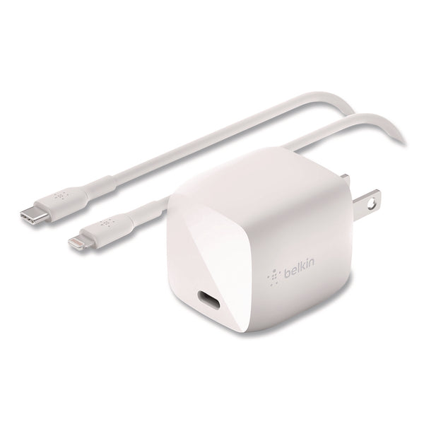 Belkin® BOOST CHARGE USB-C PD 3.0 PPS Wall Charger + USB-C to USB-C Cable, White (BLKWCA005DQ1MWH) Each