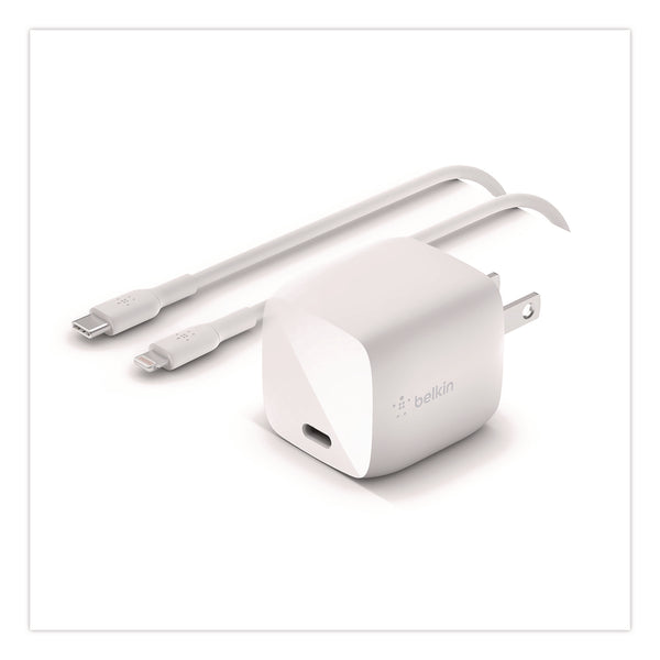Belkin® BOOST CHARGE USB-C PD 3.0 PPS Wall Charger + USB-C to USB-C Cable, White (BLKWCA005DQ1MWH) Each
