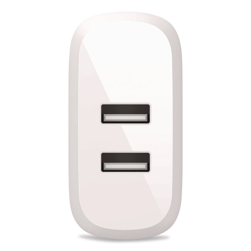 Belkin® BOOST CHARGE Dual USB-A Wall Charger + Lightning to USB-A Cable, White (BLKWCD001DQ1MWH) Each