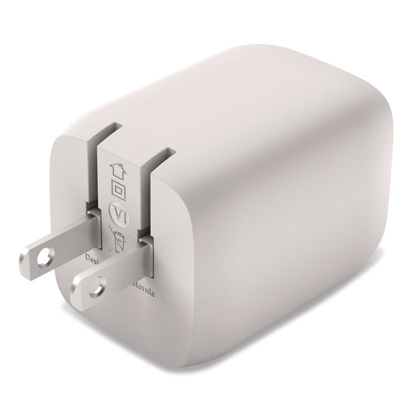 Belkin® BOOST CHARGE Pro Dual USB-C GaN Wall Charger with PPS, White (BLKWCH013DQWH) Each