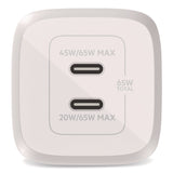 Belkin® BOOST CHARGE Pro Dual USB-C GaN Wall Charger with PPS, White (BLKWCH013DQWH) Each