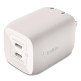 Belkin® BOOST CHARGE Pro Dual USB-C GaN Wall Charger with PPS, White (BLKWCH013DQWH) Each