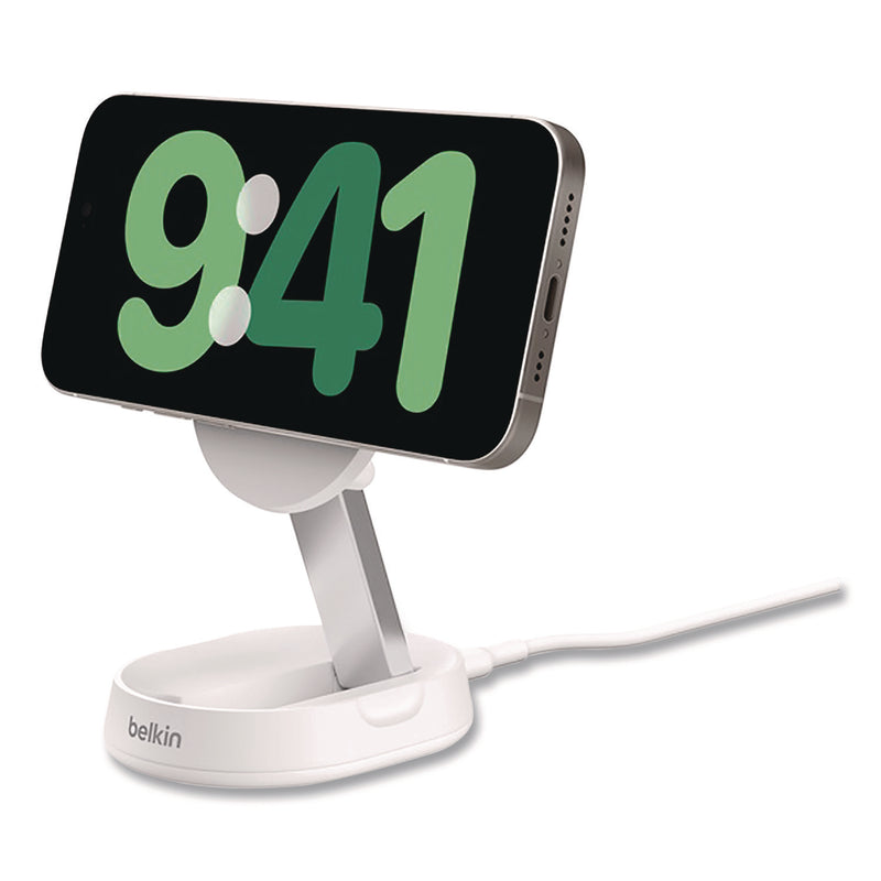 Belkin® BOOST CHARGE Pro Convertible Magnetic Wireless Charging Stand, Qi2 Wireless Charging, 15 W, White (BLKWIA008TTWH) Each