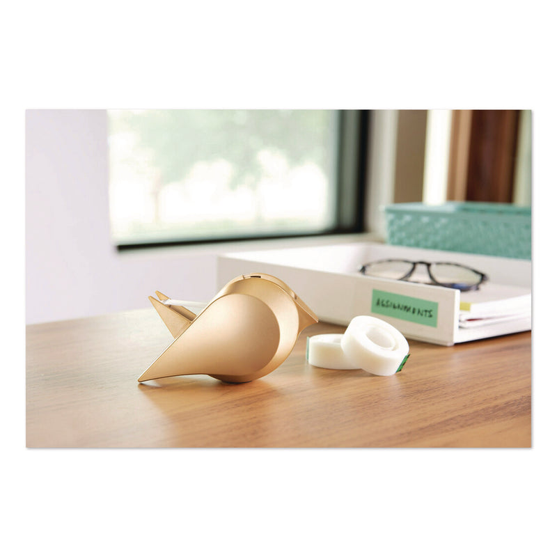 Scotch® Bird Desktop Tape Dispenser, 1" Core, Metallic Gold (MMMC48BIRDG) Each