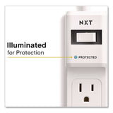 NXT Technologies™ 6-Outlet Surge Protector, 6 AC Outlets, 12 ft Cord, 900 J, White (NXTNX61425) Each