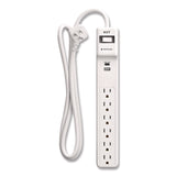 NXT Technologies™ 6-Outlet Plus USB Surge Protector, 6 AC Outlets/2 USB Outlets, 4 ft Cord, 1,500 J, White (NXTNX61426) Each