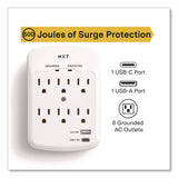 NXT Technologies™ 6-Outlet Plus USB Outlet Surge Protector, 6 AC Outlets/2 USB Outlets, 900 J, White (NXTNX61427) Each