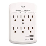 NXT Technologies™ 6-Outlet Plus USB Outlet Surge Protector, 6 AC Outlets/2 USB Outlets, 900 J, White (NXTNX61427) Each
