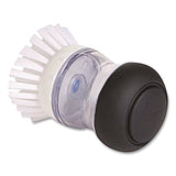 OXO Good Grips Soap Dispensing Palm Brush, White Nylon Bristles, 4" Brush, Clear/Black Handle (OXO36481) Each