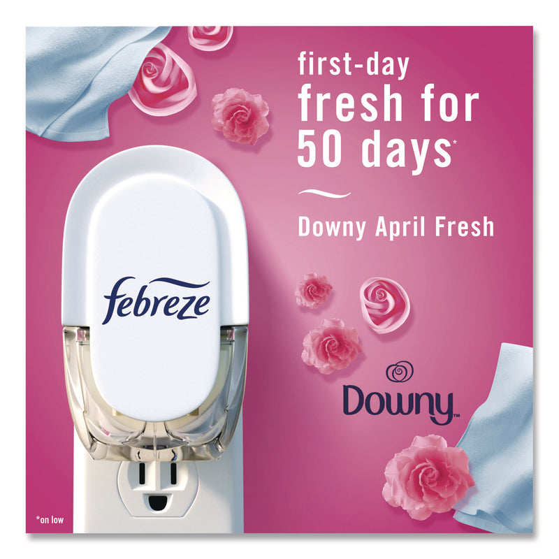 Febreze® Air Freshener Warmer Starter Kit, Clear/White, with (2) Downy April Fresh Refills (PGC4174) Each