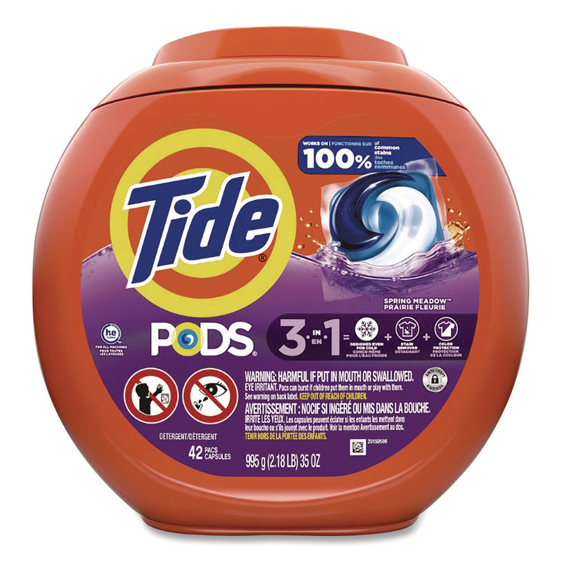 Tide® PODS Laundry Detergent, Spring Meadow Scent, 35 oz Tub, 42 Pods/Tub (PGC9924) Each