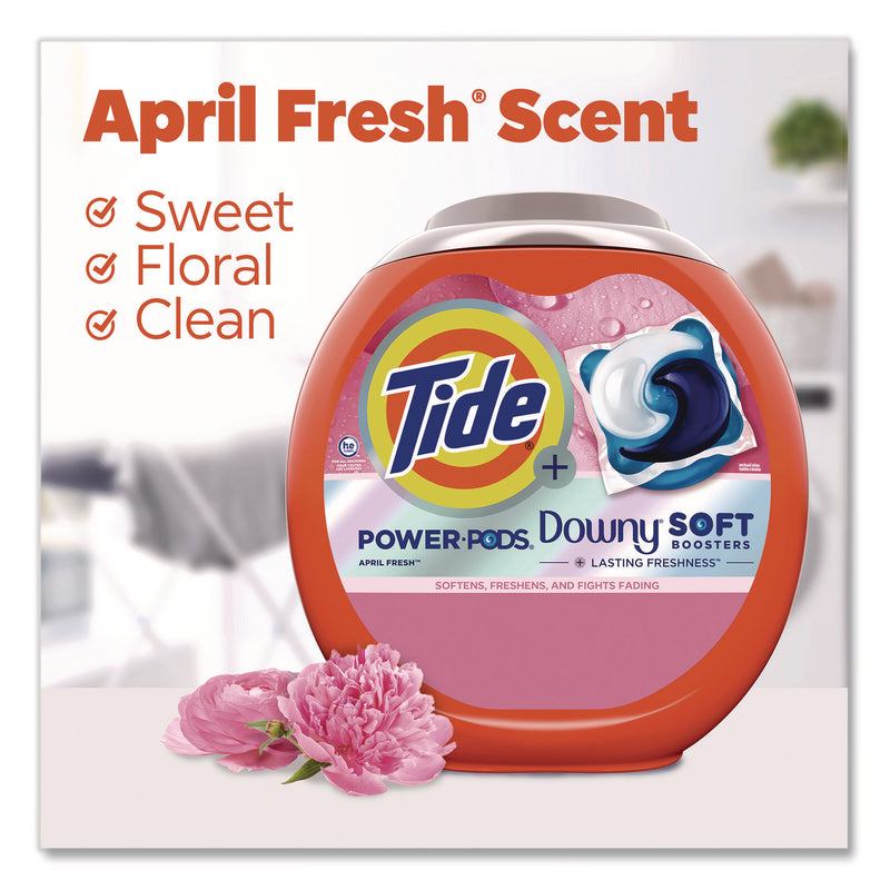 Tide® Power PODS Plus Downy Laundry Detergent, April Fresh Scent, 98 oz Tub, 63 Pods/Tub (PGC11807) Each