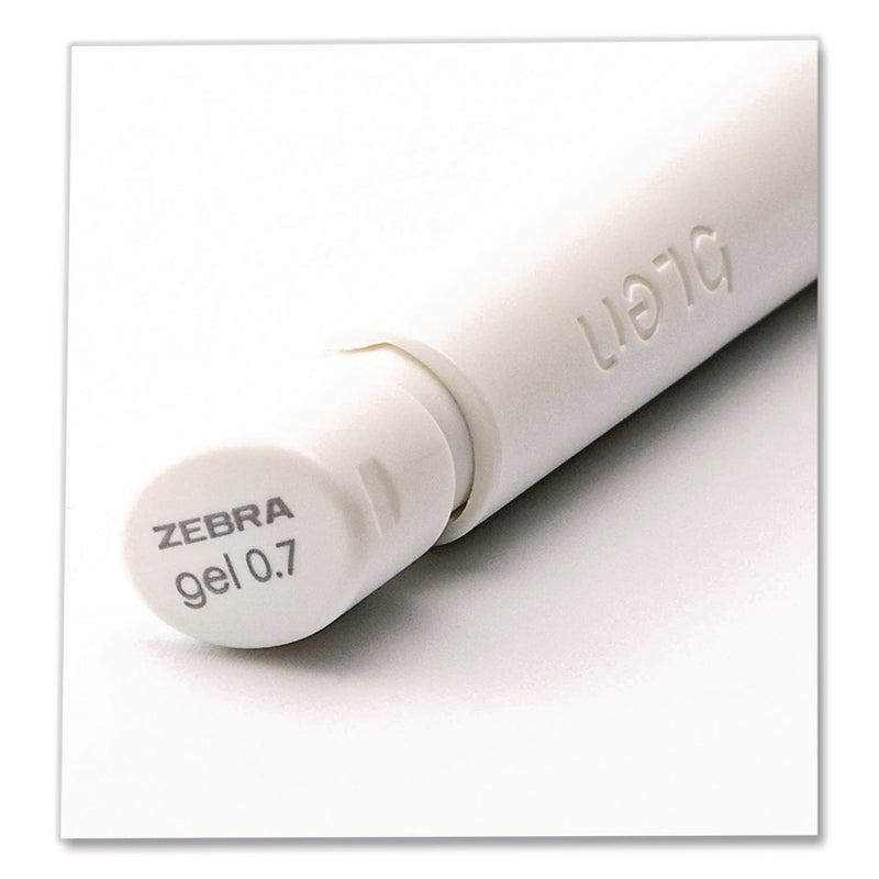 Zebra® bLen Gel Pen, Medium 0.7 mm, Black; Blue Ink, White; Black Barrel, 6/Pack (ZEB49501) Pack of 6