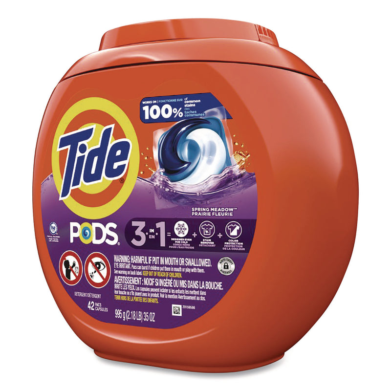 Tide® PODS Laundry Detergent, Spring Meadow Scent, 35 oz Tub, 42 Pods/Tub (PGC9924) Each