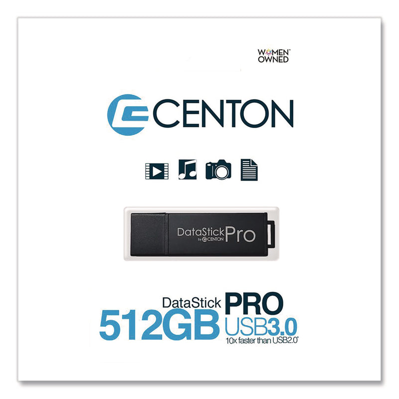 Centon DataStick Pro USB 3.2 Type A Flash Drive, 512 GB, Black (CELS1U3P6512G) Each