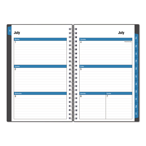 Collegiate Academic Year Weekly/Monthly Planner, 8 x 5, Charcoal Gray Cover, 12-Month: July 2024 to June 2025 (BLS100139A25) Each