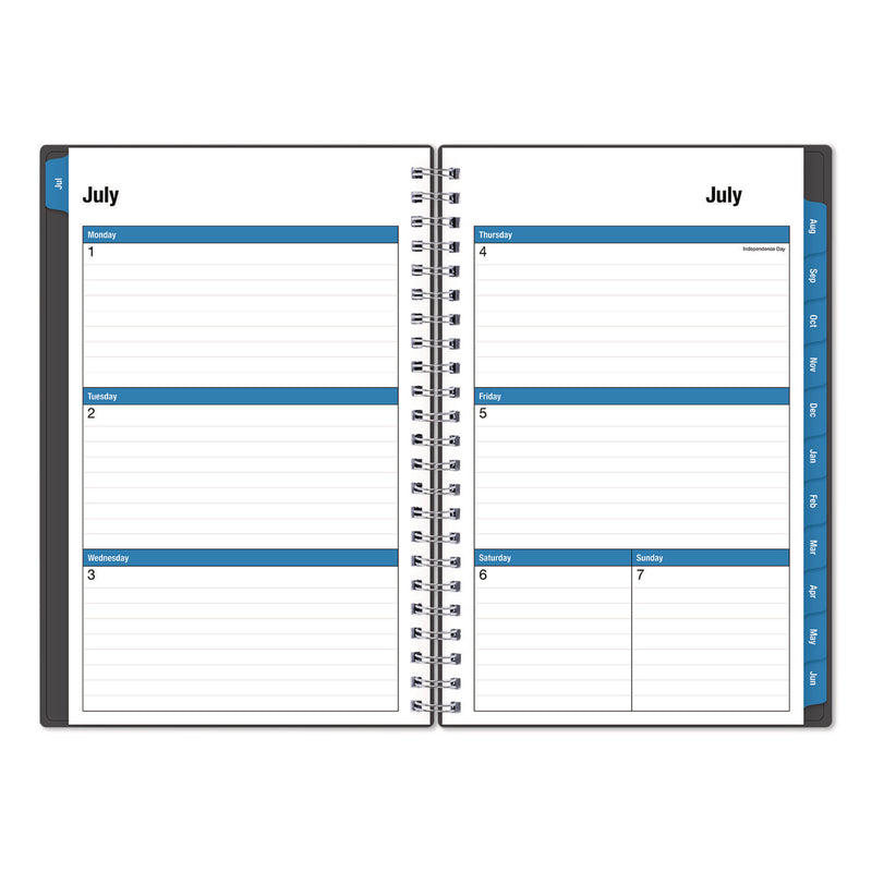Collegiate Academic Year Weekly/Monthly Planner, 8 x 5, Charcoal Gray Cover, 12-Month: July 2024 to June 2025 (BLS100139A25) Each