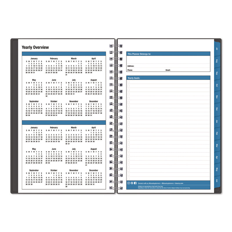 Collegiate Academic Year Weekly/Monthly Planner, 8 x 5, Charcoal Gray Cover, 12-Month: July 2024 to June 2025 (BLS100139A25) Each