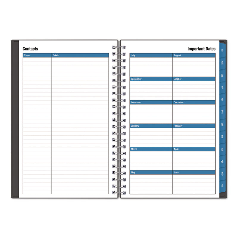 Collegiate Academic Year Weekly/Monthly Planner, 8 x 5, Charcoal Gray Cover, 12-Month: July 2024 to June 2025 (BLS100139A25) Each