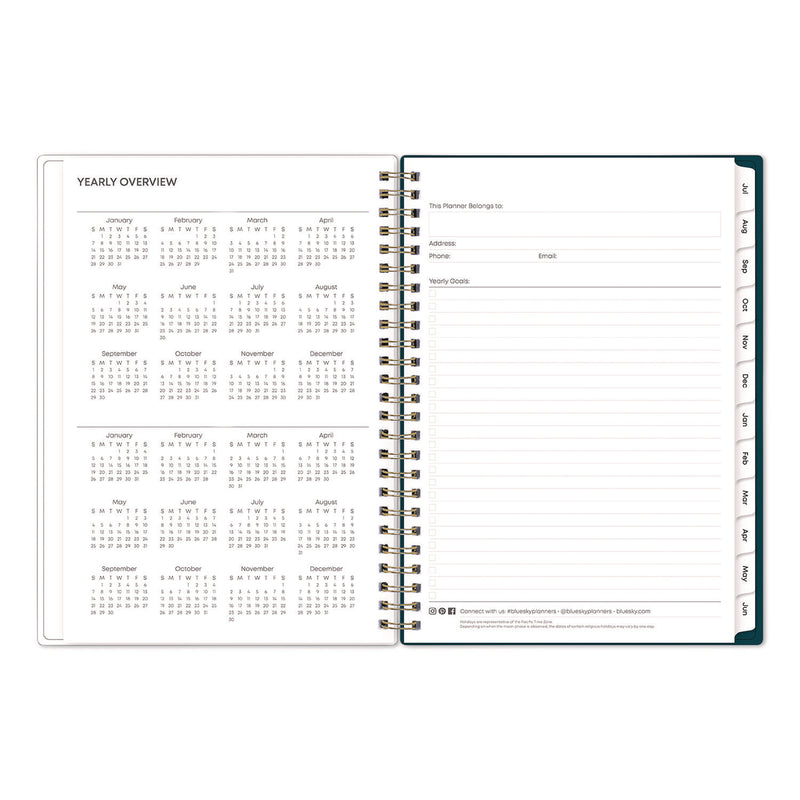 Greta Academic Year Weekly/Monthly Planner, Floral Artwork, 8.63 x 5.88, Green Cover, 12-Month: July 2024 to June 2025 (BLS136482A25) Each
