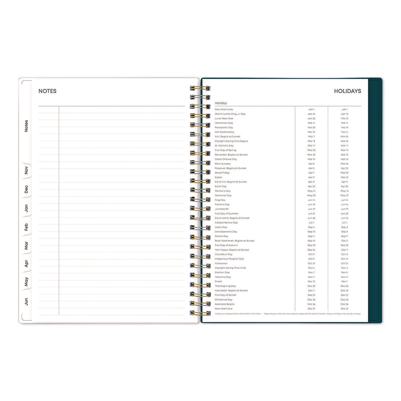 Greta Academic Year Weekly/Monthly Planner, Floral Artwork, 8.63 x 5.88, Green Cover, 12-Month: July 2024 to June 2025 (BLS136482A25) Each