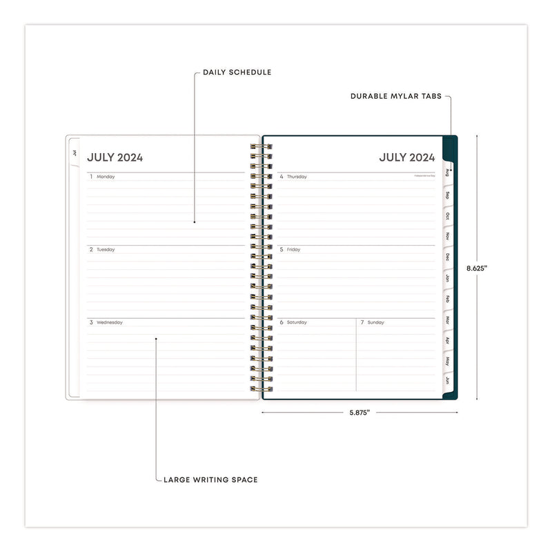 Greta Academic Year Weekly/Monthly Planner, Floral Artwork, 8.63 x 5.88, Green Cover, 12-Month: July 2024 to June 2025 (BLS136482A25) Each