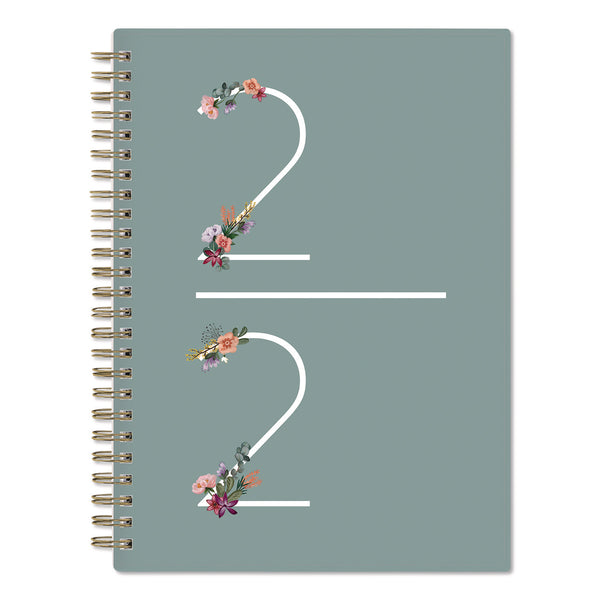 Greta Academic Year Weekly/Monthly Planner, Floral Artwork, 8.63 x 5.88, Green Cover, 12-Month: July 2024 to June 2025 (BLS136482A25) Each
