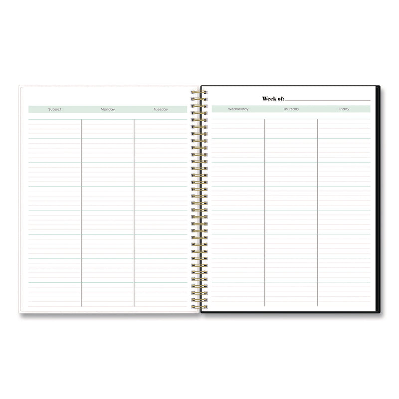 Blue Sky® Dark Gray Gale Weekly/Monthly Lesson Planner, 9 Classes, Tropical Artwork, Gray/Mint Cover, 11 x 8.5 Sheets, 12-Month Span (BLS136608A23) Each