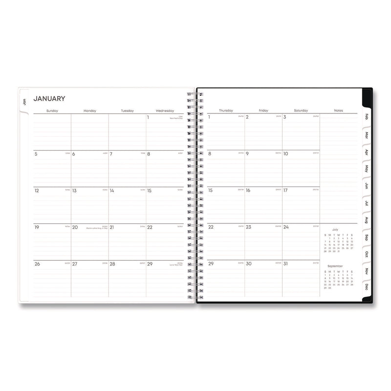 Analeis Create-Your-Own Cover Weekly/Monthly Planner, Floral Artwork, 11 x 8.5, White/Black/Coral, 12-Month (Jan-Dec): 2025 (BLS10000125) Each