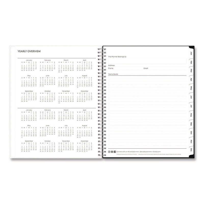 Analeis Create-Your-Own Cover Weekly/Monthly Planner, Floral Artwork, 11 x 8.5, White/Black/Coral, 12-Month (Jan-Dec): 2025 (BLS10000125) Each