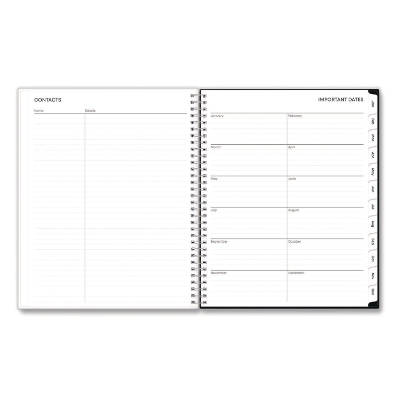 Analeis Create-Your-Own Cover Weekly/Monthly Planner, Floral Artwork, 11 x 8.5, White/Black/Coral, 12-Month (Jan-Dec): 2025 (BLS10000125) Each