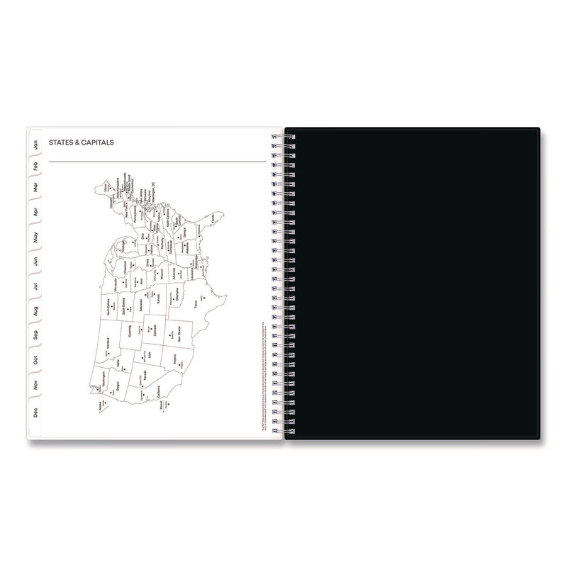 Analeis Create-Your-Own Cover Weekly/Monthly Planner, Floral Artwork, 11 x 8.5, White/Black/Coral, 12-Month (Jan-Dec): 2025 (BLS10000125) Each