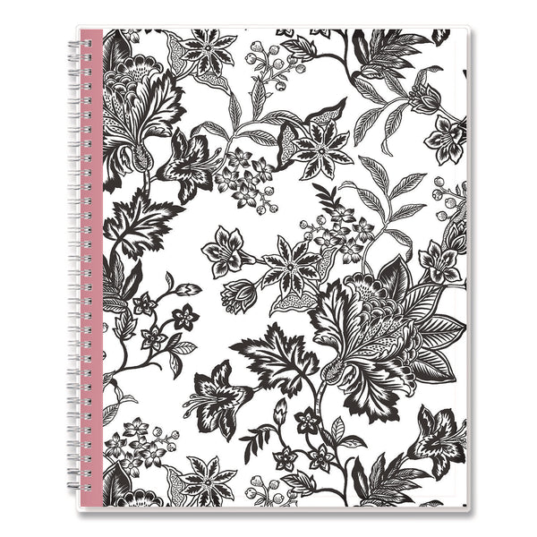 Analeis Create-Your-Own Cover Weekly/Monthly Planner, Floral Artwork, 11 x 8.5, White/Black/Coral, 12-Month (Jan-Dec): 2025 (BLS10000125) Each