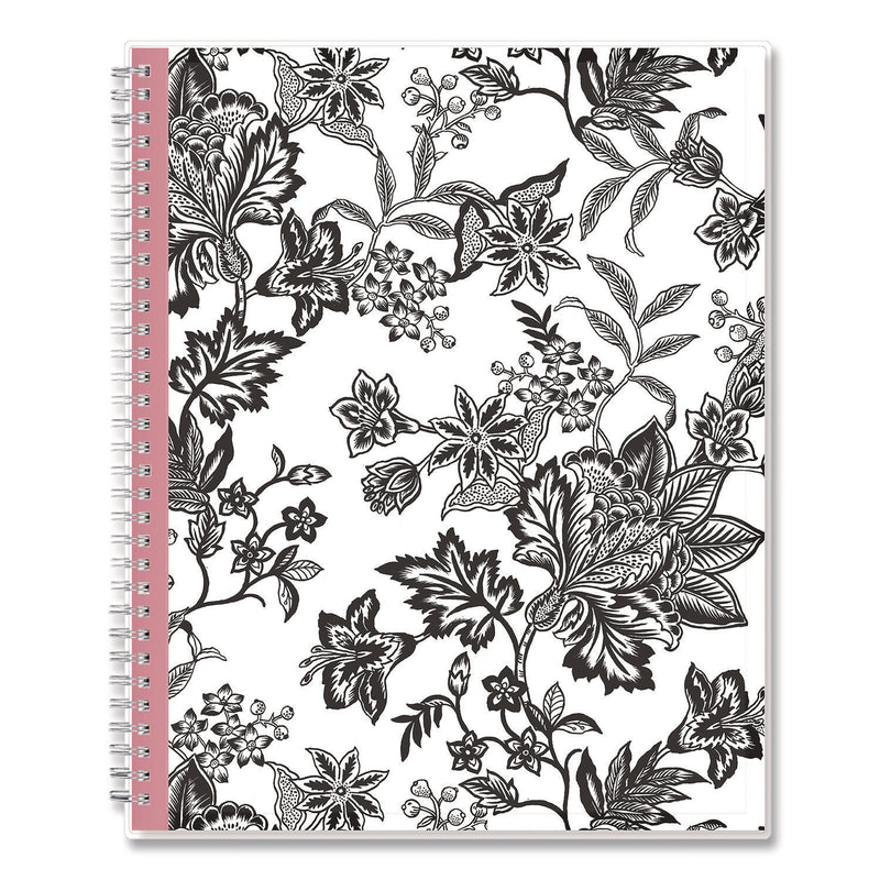 Analeis Create-Your-Own Cover Weekly/Monthly Planner, Floral Artwork, 11 x 8.5, White/Black/Coral, 12-Month (Jan-Dec): 2025 (BLS10000125) Each