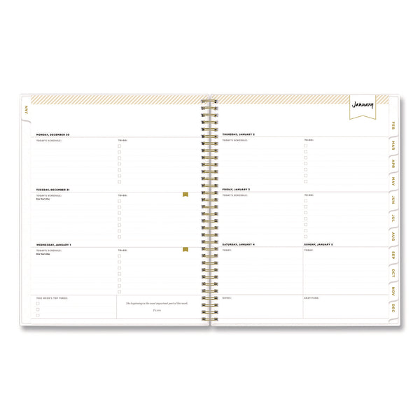 Blue Sky® Day Designer Tile Weekly/Monthly Planner, Geometric Artwork, 11 x 8.5, Blue/White Cover, 12-Month (Jan to Dec): 2025 (BLS10141125) Each