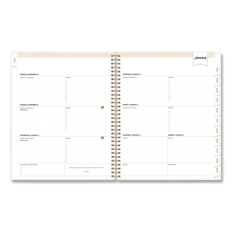 Blue Sky® Day Designer Tile Weekly/Monthly Planner, Geometric Artwork, 11 x 8.5, Blue/White Cover, 12-Month (Jan to Dec): 2025 (BLS10141125) Each