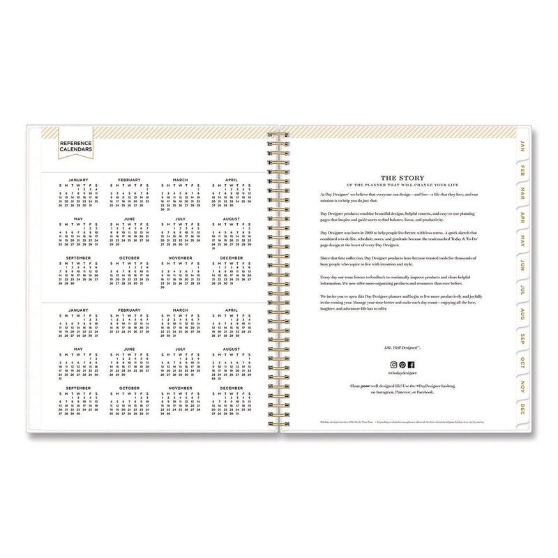 Blue Sky® Day Designer Tile Weekly/Monthly Planner, Geometric Artwork, 11 x 8.5, Blue/White Cover, 12-Month (Jan to Dec): 2025 (BLS10141125) Each