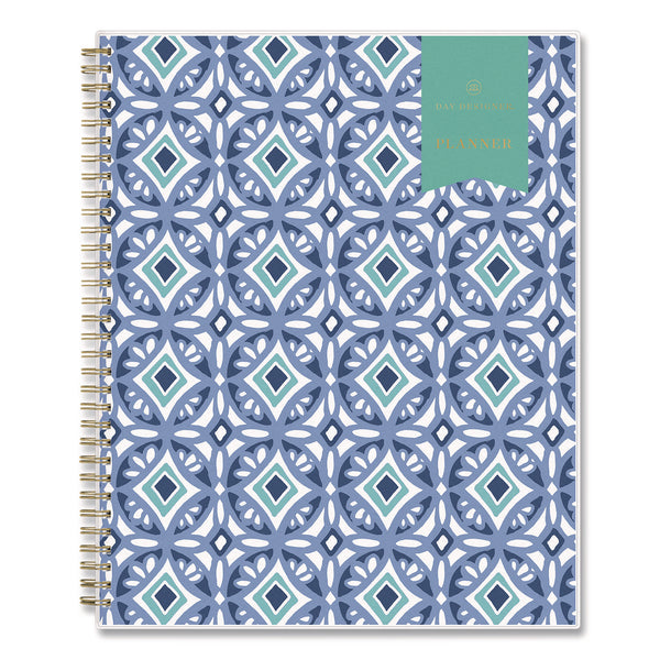 Blue Sky® Day Designer Tile Weekly/Monthly Planner, Geometric Artwork, 11 x 8.5, Blue/White Cover, 12-Month (Jan to Dec): 2025 (BLS10141125) Each