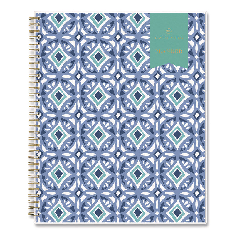 Blue Sky® Day Designer Tile Weekly/Monthly Planner, Geometric Artwork, 11 x 8.5, Blue/White Cover, 12-Month (Jan to Dec): 2025 (BLS10141125) Each