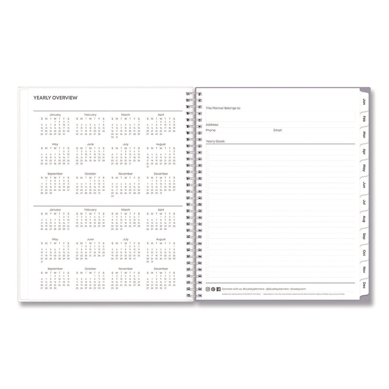 Rue Du Flore Weekly/Monthly Planner, Floral Artwork, 11 x 8.5, Jade/Lavender Cover, 12-Month (Jan to Dec): 2025 (BLS10160225) Each