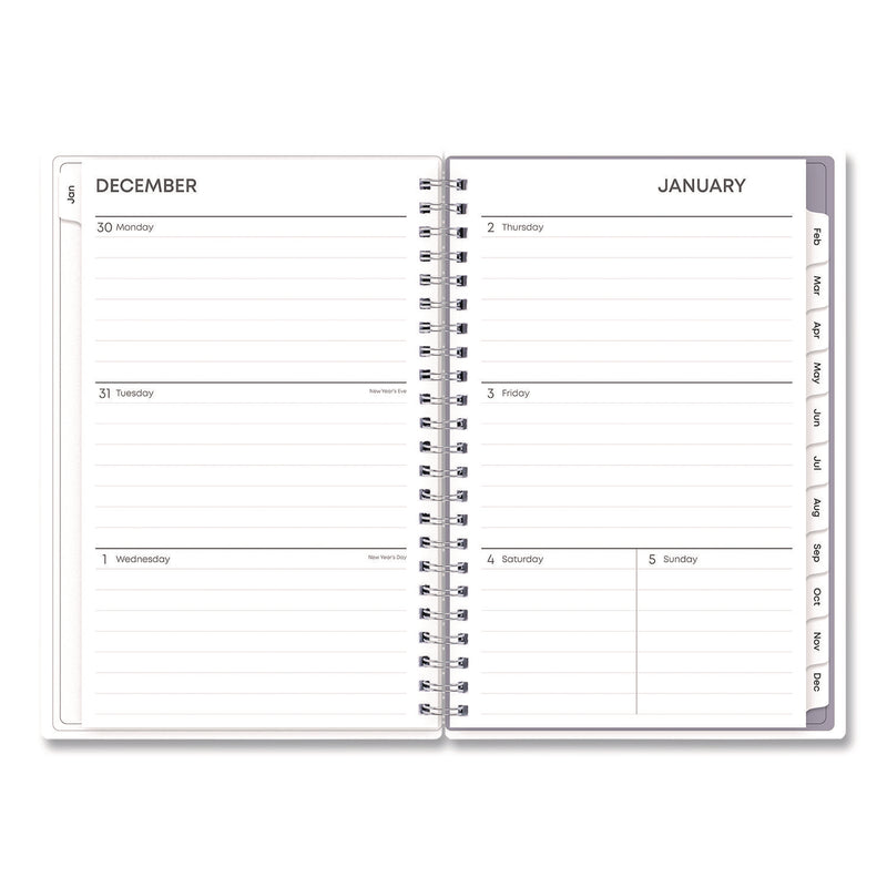 Rue Du Flore Weekly/Monthly Planner, Floral Artwork, 8 x 5, Jade/Lavender Cover, 12-Month (Jan to Dec): 2025 (BLS10160325) Each