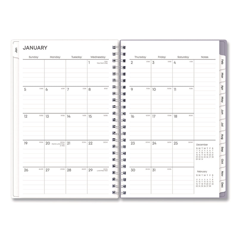 Rue Du Flore Weekly/Monthly Planner, Floral Artwork, 8 x 5, Jade/Lavender Cover, 12-Month (Jan to Dec): 2025 (BLS10160325) Each
