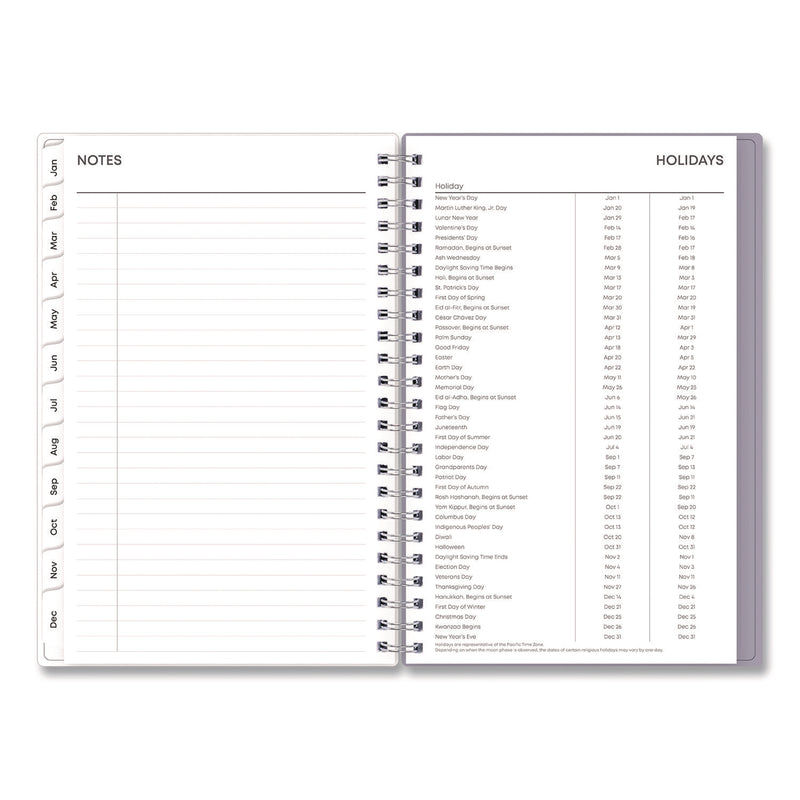 Rue Du Flore Weekly/Monthly Planner, Floral Artwork, 8 x 5, Jade/Lavender Cover, 12-Month (Jan to Dec): 2025 (BLS10160325) Each